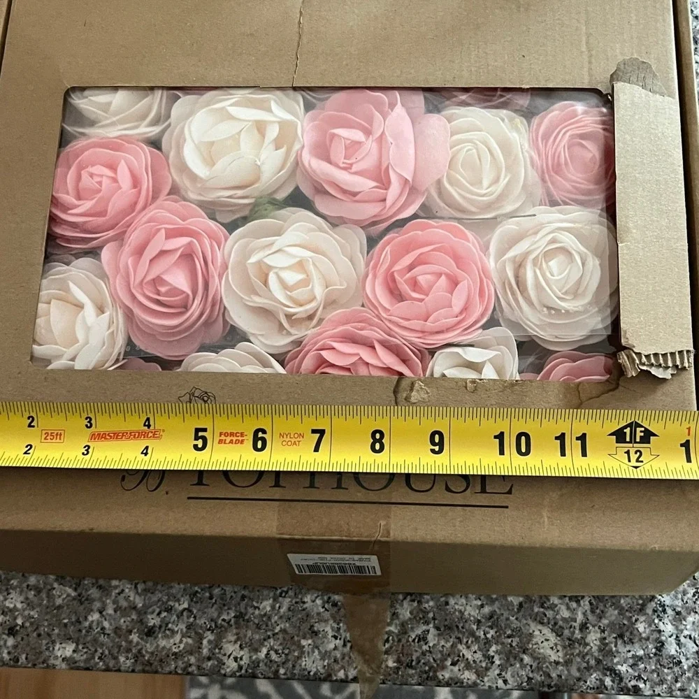 B Tophouse Artificial Foam Roses Pink Ivory New DIY Wedding Decor
